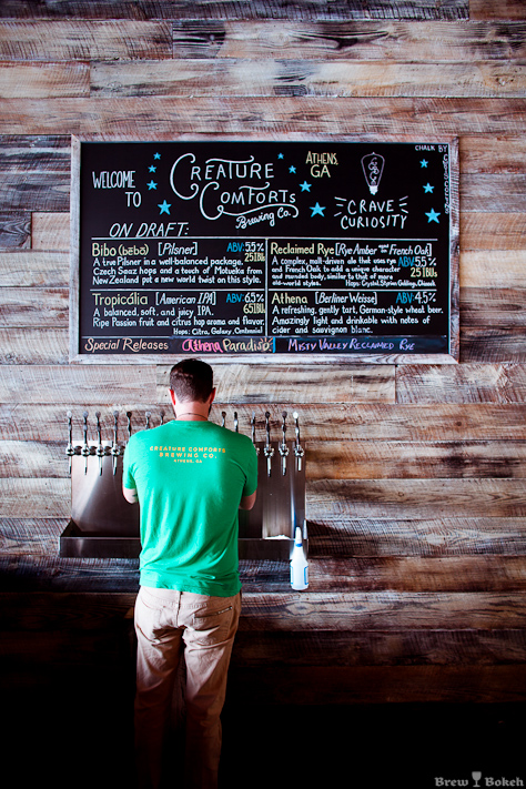 Creature Comforts Brewer, Blake Tyers Pouring A Pint