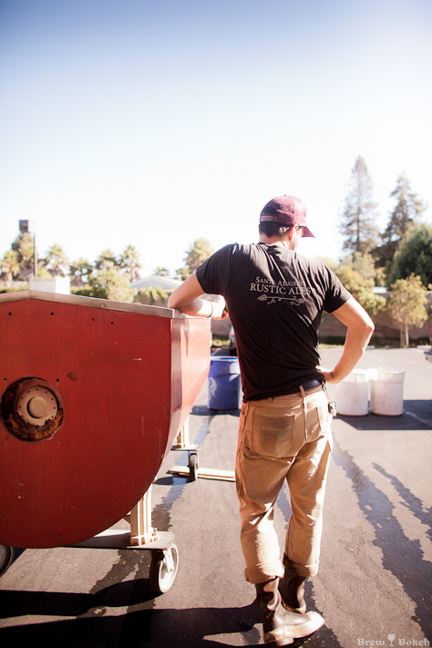 Sampling Wort After Adding Hibiscus